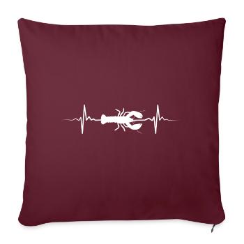 Homard Lobster Battement cardiaque ECG Puls Idée cadeau - Housse de coussin décorative 45 x 45 cm - bordeaux - Devant