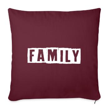 famille - Housse de coussin décorative 45 x 45 cm - bordeaux - Devant