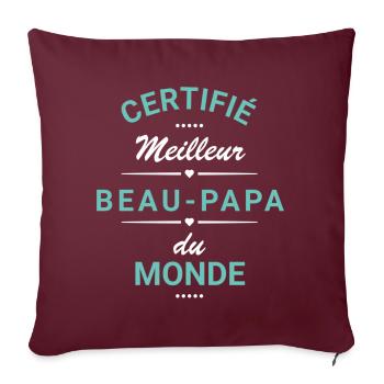 tee shirt beau père meilleur beau papa cadeau. - Housse de coussin décorative 45 x 45 cm - bordeaux - Devant