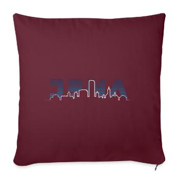 Jena Silhouette Skyline - Sofakissenbezug 45 x 45 cm - Burgunderrot - Vorne
