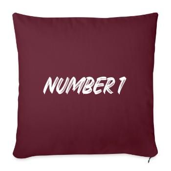 Number 1 - eins - erster - erste - 1 - Nummer 1 - Sofakissenbezug 45 x 45 cm - Burgunderrot - Vorne