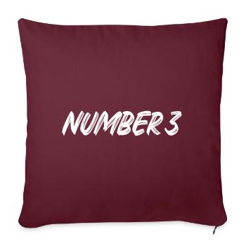 Number 3 - drei - dritter - dritte - 3 - Nummer 3 - Sofakissenbezug 45 x 45 cm - Burgunderrot - Vorne