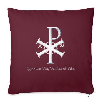 Symbol Anfang Ende Alpha Omega Gott Christian - Sofakissenbezug 45 x 45 cm - Burgunderrot - Vorne