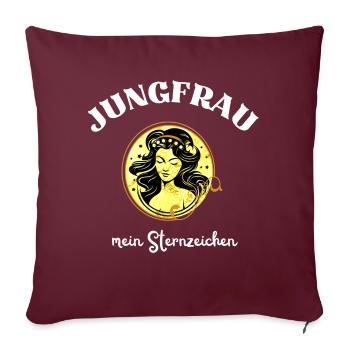 Sternzeichen Jungfrau - Sofakissenbezug 45 x 45 cm - Burgunderrot - Vorne