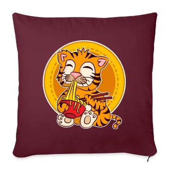 Ramen Life Motiv Tiger Motiv Shirt Ramen Noodle - Sofakissenbezug 45 x 45 cm - Burgunderrot - Vorne