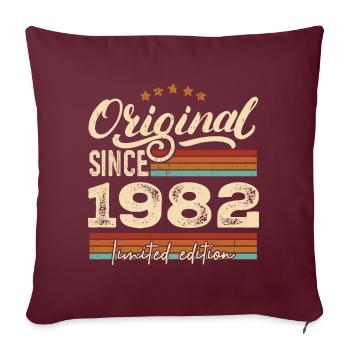 Original 1982 Vintage - Cadeau D’anniversaire 1982 - Housse de coussin décorative 45 x 45 cm - bordeaux - Devant