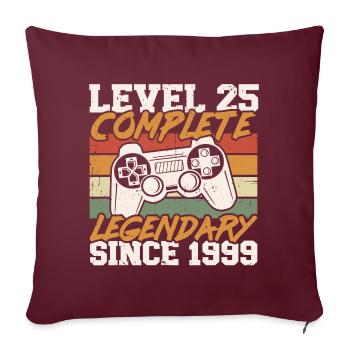 25ème Anniversaire Niveau 25 Complet Millésime 1999 - Housse de coussin décorative 45 x 45 cm - bordeaux - Devant