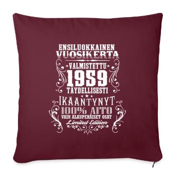 1959 60 Premium Vintage syntymäpäivä lahja FI - Sofa pillowcase 17,3'' x 17,3'' (45 x 45 cm) - burgundy - Front