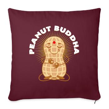 Erdnussbutter Buddha Lustige Geschenkidee Erdnuss - Sofakissenbezug 45 x 45 cm - Burgunderrot - Vorne