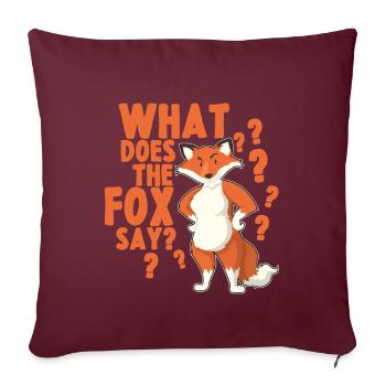 Que dit le renard? - Housse de coussin décorative 45 x 45 cm - bordeaux - Devant