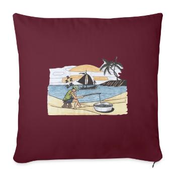 Pêche pêcheur passe-temps pêche pêche sportive - Housse de coussin décorative 45 x 45 cm - bordeaux - Devant