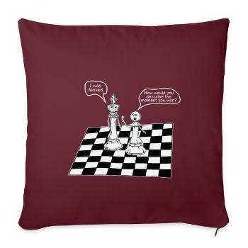échec et mat - Housse de coussin décorative 45 x 45 cm - bordeaux - Devant