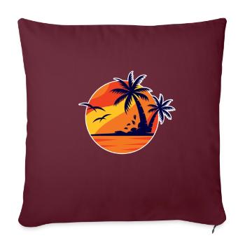 Prêt pour les vacances - Housse de coussin décorative 45 x 45 cm - bordeaux - Devant