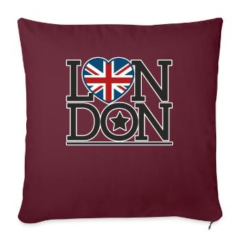 Une ville de Londres - Housse de coussin décorative 45 x 45 cm - bordeaux - Devant