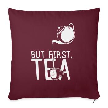 Thé - Housse de coussin décorative 45 x 45 cm - bordeaux - Devant