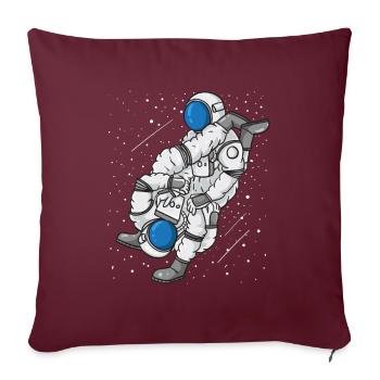Cadeau MMA de l'astronaute Jiu Jitsu Arts martiaux - Housse de coussin décorative 45 x 45 cm - bordeaux - Devant