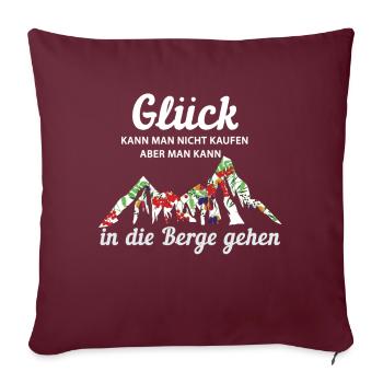 Glück Kann Man Nicht Kaufen - Sofakissenbezug 45 x 45 cm - Burgunderrot - Vorne