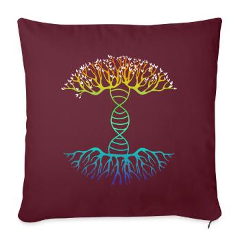 Arbre généalogique de l'ADN - Housse de coussin décorative 45 x 45 cm - bordeaux - Devant