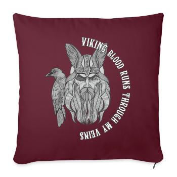 Wikinger-Blutvogel - Sofakissenbezug 45 x 45 cm - Burgunderrot - Vorne