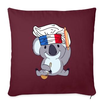 France Koch Koala Boulanger Paris Cuisine Chef - Housse de coussin décorative 45 x 45 cm - bordeaux - Devant