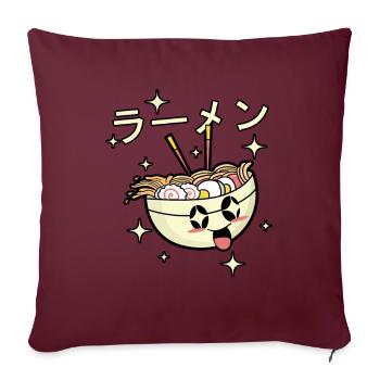 Ramen Kawaii Anime Japon Noodles Shirt Ramen Bowl - Housse de coussin décorative 45 x 45 cm - bordeaux - Devant
