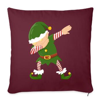 Elf dab tamponnant le cadeau tendance drôle de Noël - Housse de coussin décorative 45 x 45 cm - bordeaux - Devant