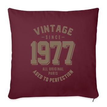 Jahrgang seit 1977 Geburtstag - Sofakissenbezug 45 x 45 cm - Burgunderrot - Vorne