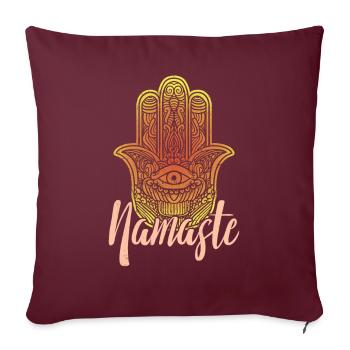 Hamsa Fatima Hand Böser Blick Namaste Spirituelles - Sofakissenbezug 45 x 45 cm - Burgunderrot - Vorne