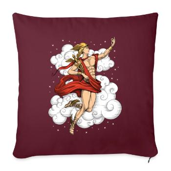 Dieu grec Hermès - Housse de coussin décorative 45 x 45 cm - bordeaux - Devant