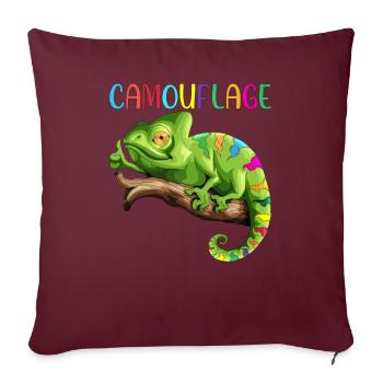Caméléon Reptiles Iguane Chélard Camouflage - Housse de coussin décorative 45 x 45 cm - bordeaux - Devant