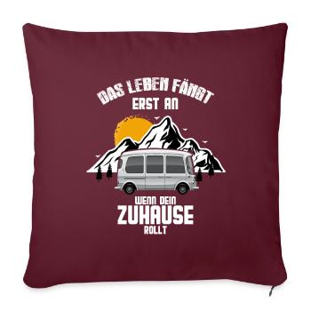 Caravane Camping Camping Amis Camping Fans - Housse de coussin décorative 45 x 45 cm - bordeaux - Devant