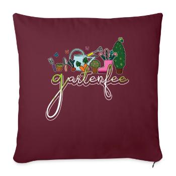 Jardin Fée Jardin Fée Jardinier Jardinier Jardinier - Housse de coussin décorative 45 x 45 cm - bordeaux - Devant