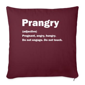 Prangry Angry Hungry Ne Pas S’Engager Ne Pas Toucher - Housse de coussin décorative 45 x 45 cm - bordeaux - Devant