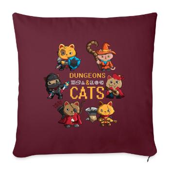 Propriétaire de chat Donjons Chats Stubentiger Chat domestique - Housse de coussin décorative 45 x 45 cm - bordeaux - Devant