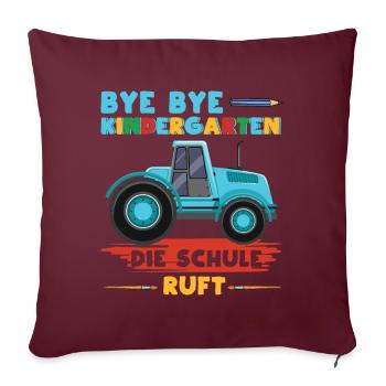 Kinder Kindergarten Die Schule Ruft Einschulung - Sofakissenbezug 45 x 45 cm - Burgunderrot - Vorne