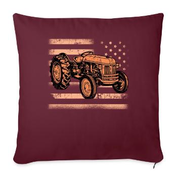 Farm Farmer Rancher Drive Tracteur drapeau américain - Housse de coussin décorative 45 x 45 cm - bordeaux - Devant