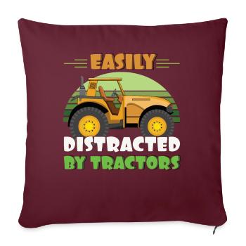 Farm Farmer Rancher Easily Distracted By Tractor - Sofakissenbezug 45 x 45 cm - Burgunderrot - Vorne