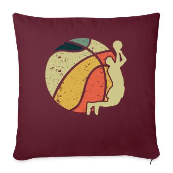 Vintage Ball Game Sport Basket Ball Basketball - Housse de coussin décorative 45 x 45 cm - bordeaux - Devant