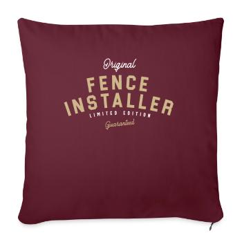 Installateur de clôture Drôle Titre du poste Profession - Housse de coussin décorative 45 x 45 cm - bordeaux - Devant