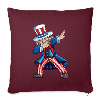 Independence Day USA American Dab Outfit - Housse de coussin décorative 45 x 45 cm - bordeaux - Devant