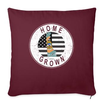 Carte terrestre Amérique Drapeau américain Delaware cultivé à la maison - Housse de coussin décorative 45 x 45 cm - bordeaux - Devant