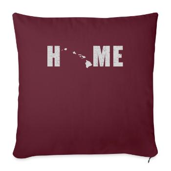 Carte terrestre Amérique Drapeau de l’État américain Accueil Hawaï - Housse de coussin décorative 45 x 45 cm - bordeaux - Devant