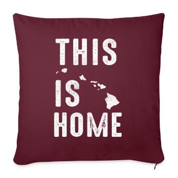 Carte Amérique État américain Drapeau Cette maison Hawaii - Housse de coussin décorative 45 x 45 cm - bordeaux - Devant