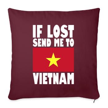Drapeau du Vietnam dicton - Housse de coussin décorative 45 x 45 cm - bordeaux - Devant