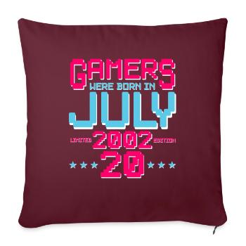 20ème Anniversaire Juillet Vintage 2002 Gamer - Housse de coussin décorative 45 x 45 cm - bordeaux - Devant