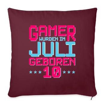 10. Geburtstag Juli Jahrgang 2012 Gamer - Sofakissenbezug 45 x 45 cm - Burgunderrot - Vorne