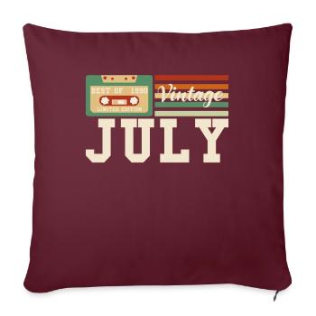 32ème anniversaire Juillet né 1990 Idée cadeau - Housse de coussin décorative 45 x 45 cm - bordeaux - Devant