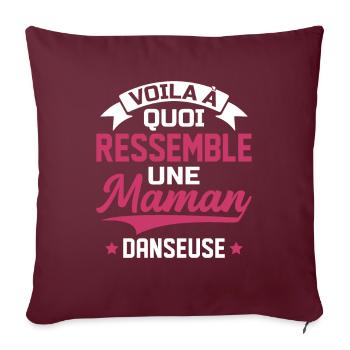 cadeau var1 danseuse passion danse humour - Housse de coussin décorative 45 x 45 cm - bordeaux - Devant