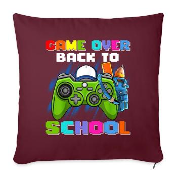 Game Over Retour à l’école - Housse de coussin décorative 45 x 45 cm - bordeaux - Devant
