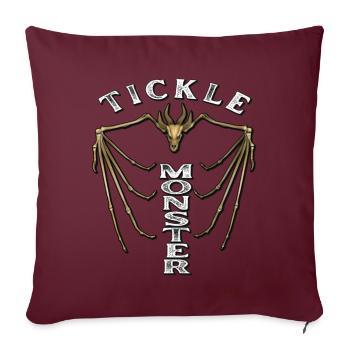 Chatouille monstre drôle design effrayant - Housse de coussin décorative 45 x 45 cm - bordeaux - Devant